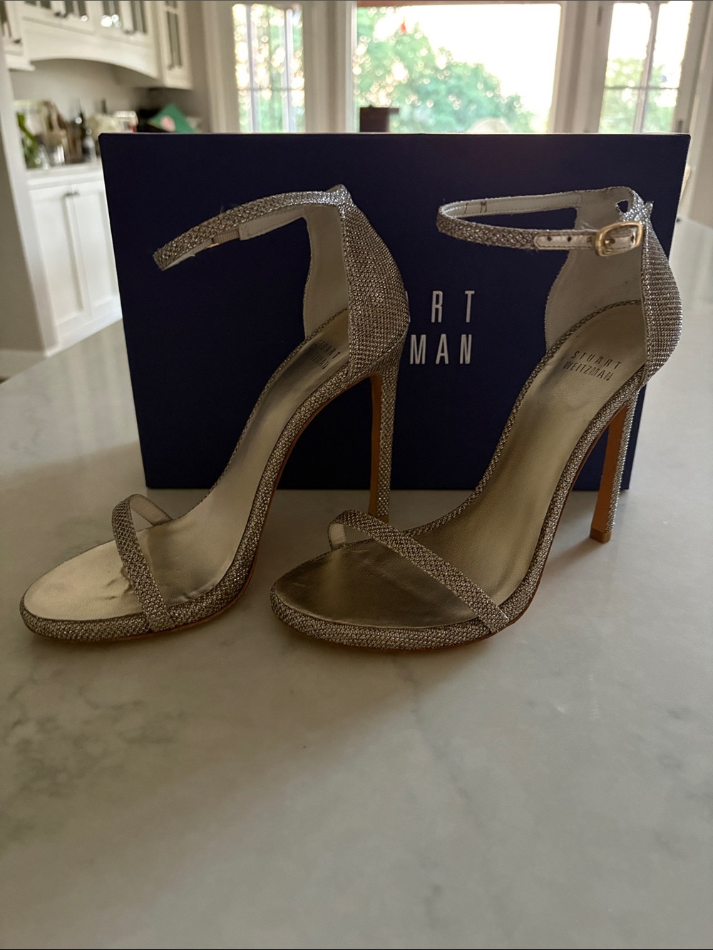 Stuart Weitzman Nudist Platinum Noir